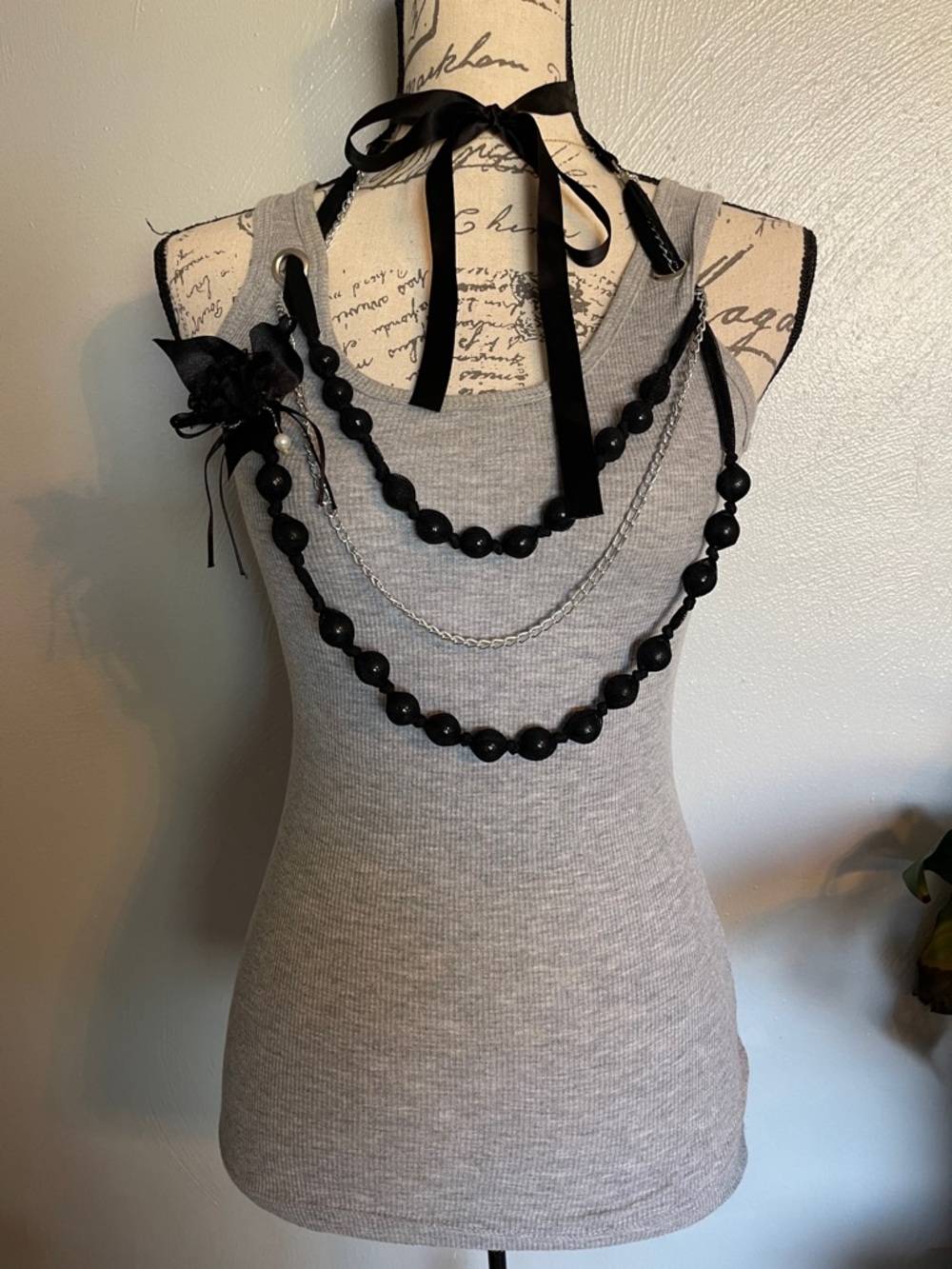 Fleurish Gray Ribbed Tank Top